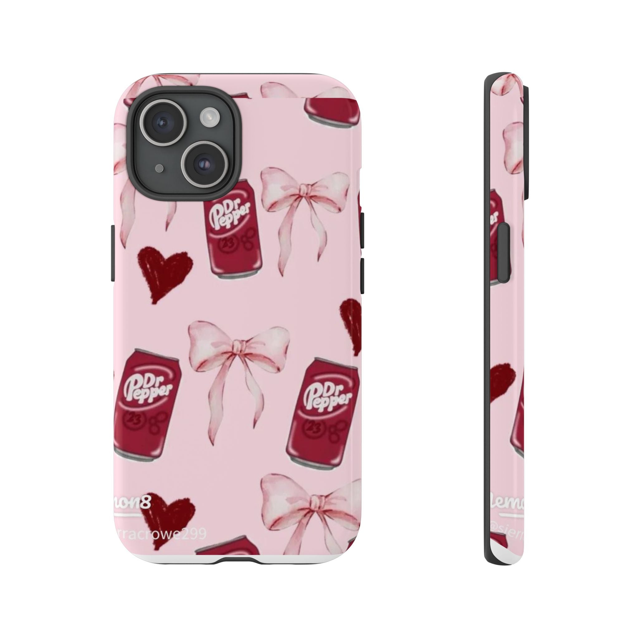 Dr Pepper Pink Bow Phone Case — Cute Soda Pattern Tough Case