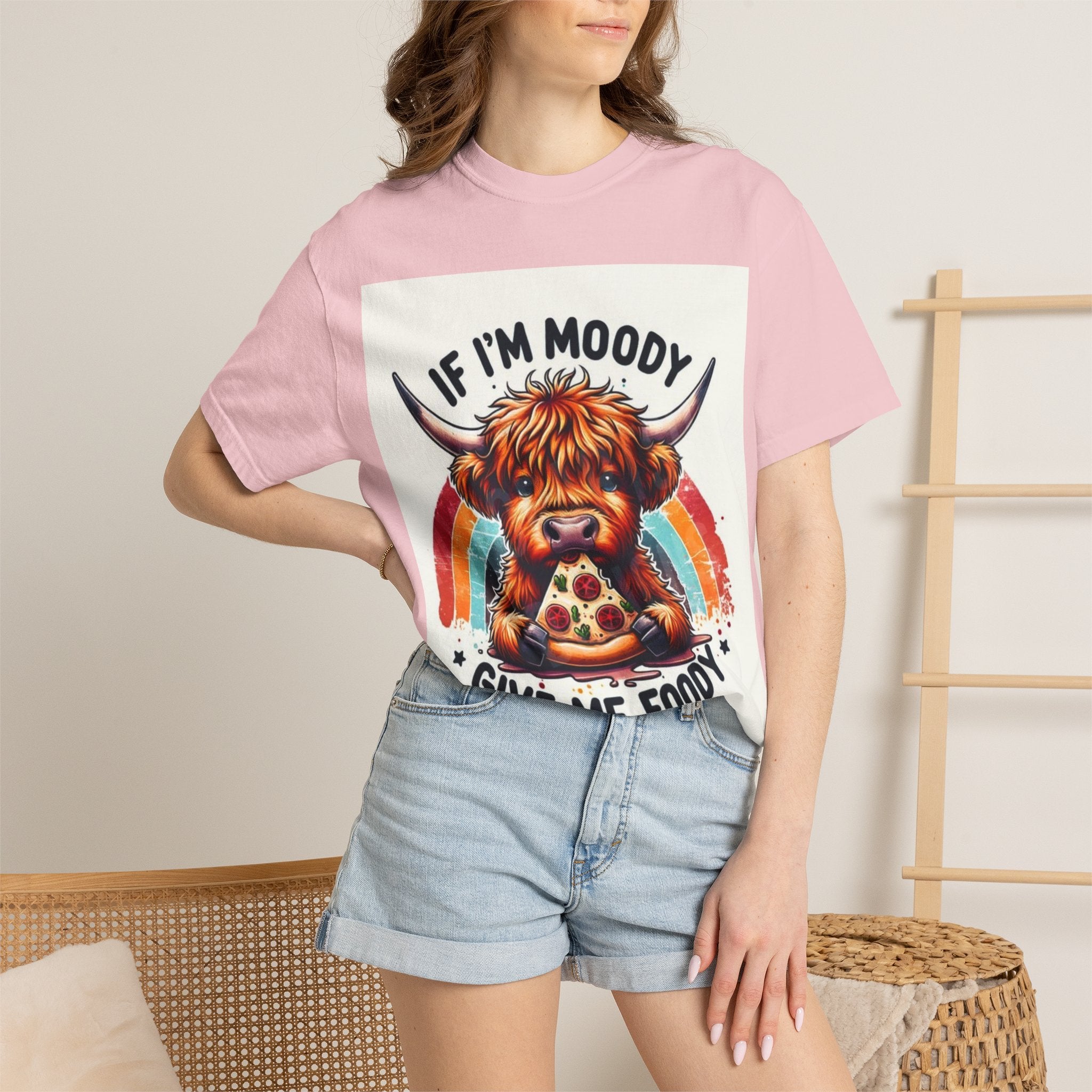 If I’m Moody Give Me Foody Highland Cow T-Shirt