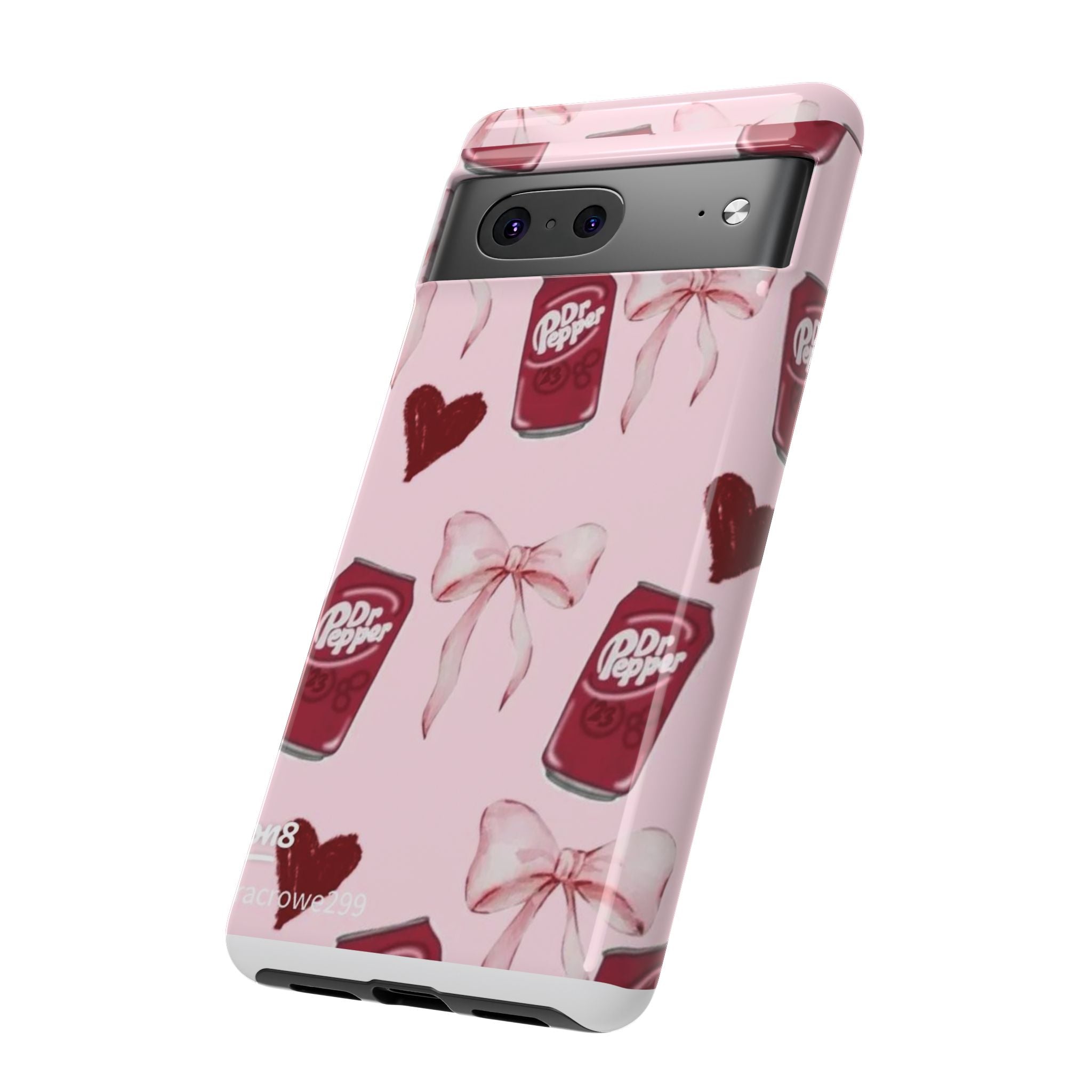 Dr Pepper Pink Bow Phone Case — Cute Soda Pattern Tough Case