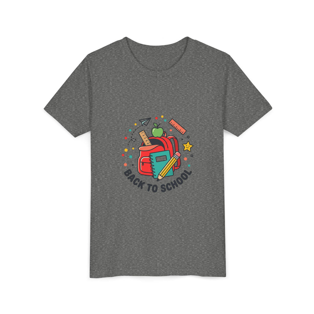 Back to School Youth Tee — Kids Backpack & School Supplies Graphic Shirt