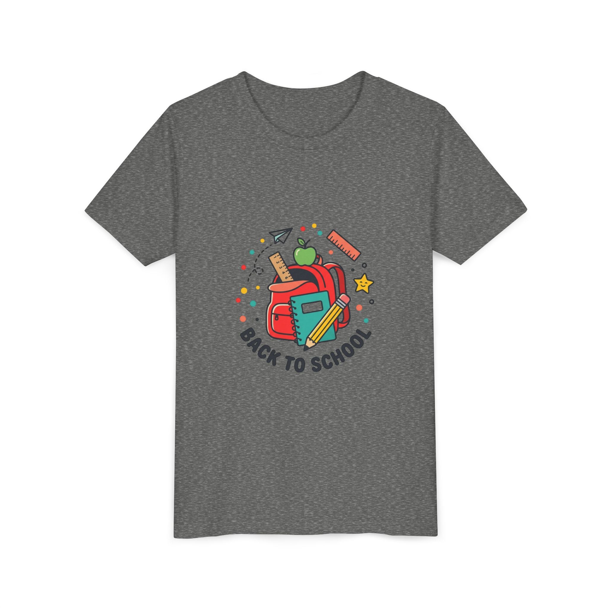 Back to School Youth Tee — Kids Backpack & School Supplies Graphic Shirt