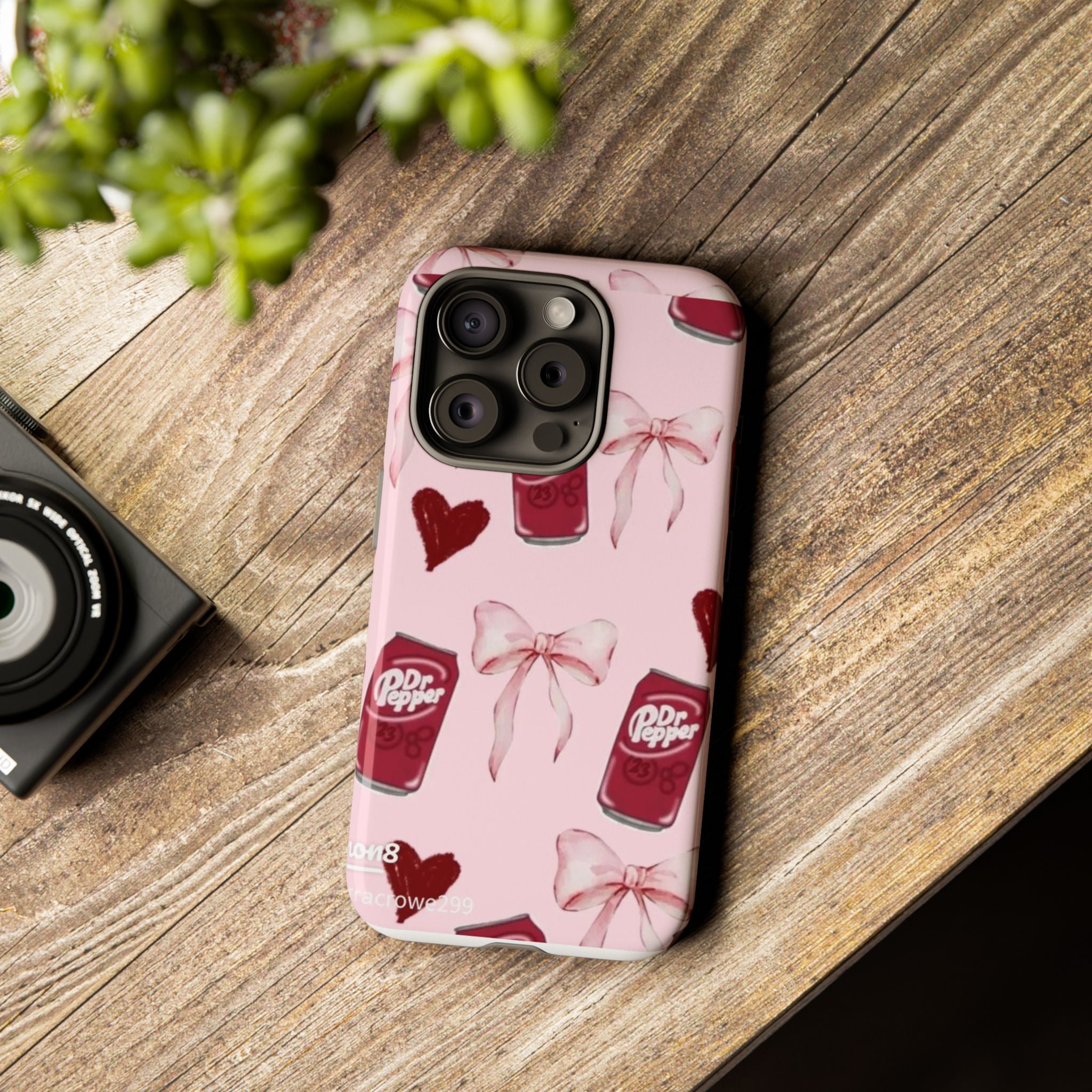 Dr Pepper Pink Bow Phone Case — Cute Soda Pattern Tough Case