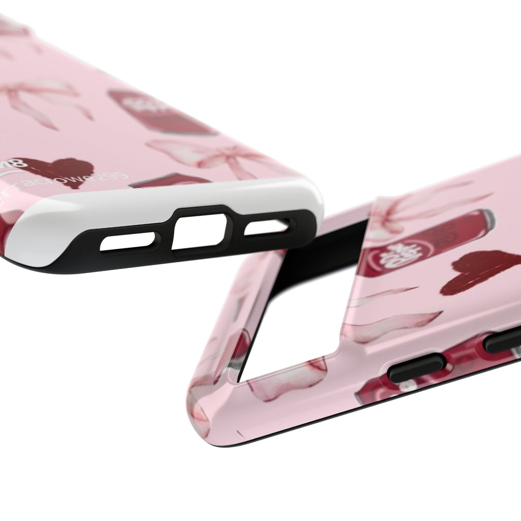 Dr Pepper Pink Bow Phone Case — Cute Soda Pattern Tough Case
