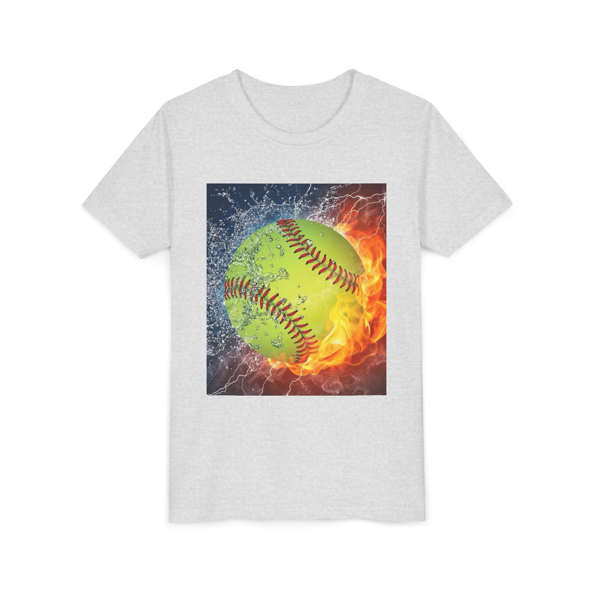 Youth Softball Flame & Splash Tee