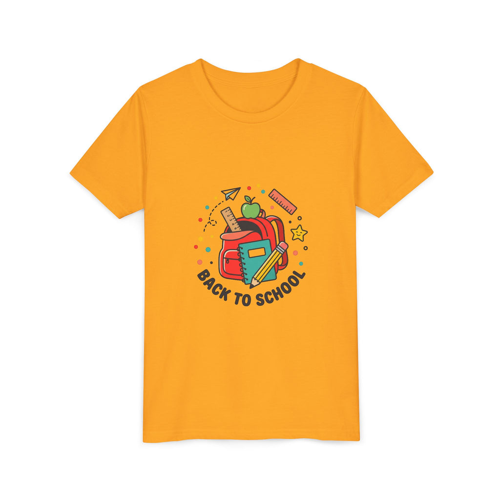 Back to School Youth Tee — Kids Backpack & School Supplies Graphic Shirt