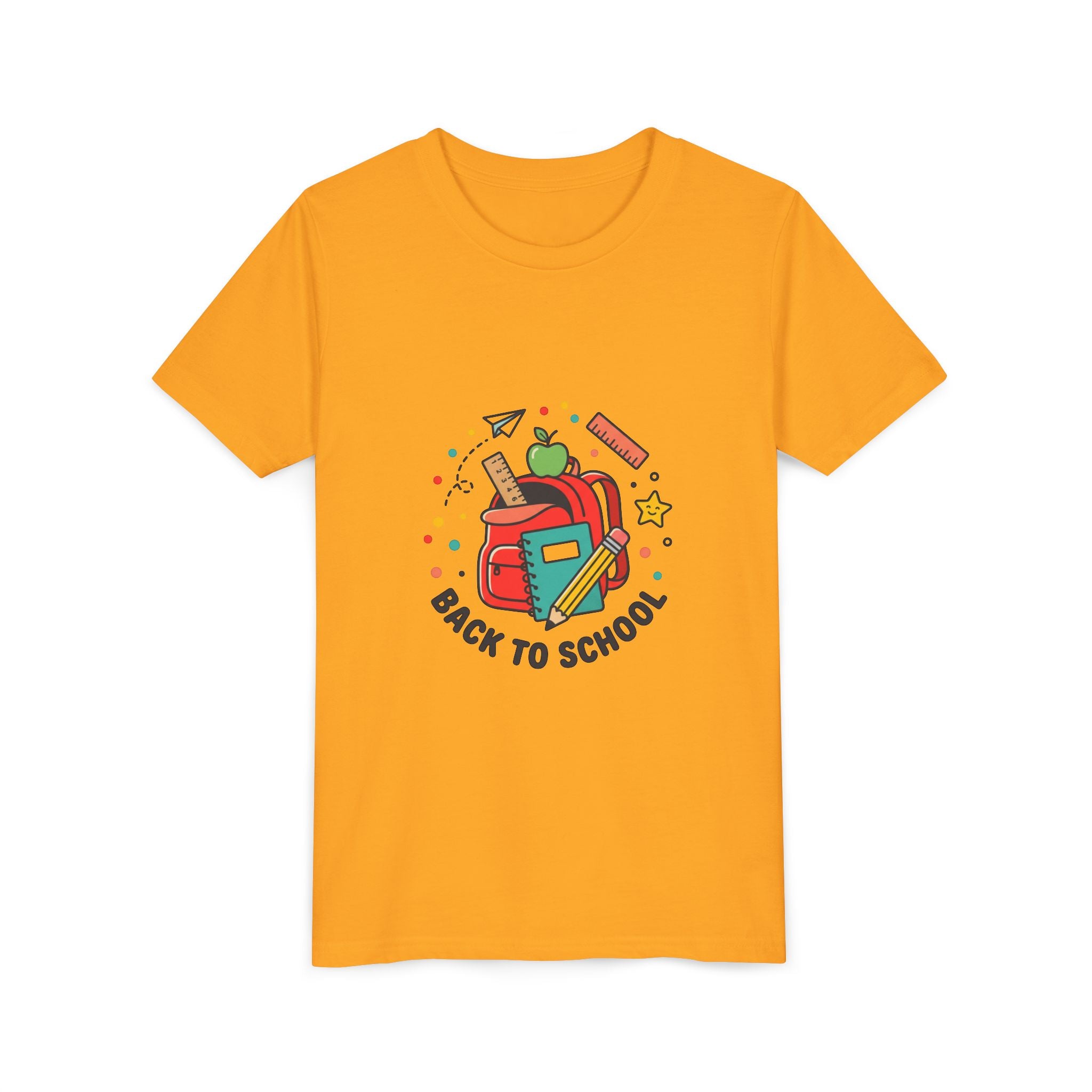 Back to School Youth Tee — Kids Backpack & School Supplies Graphic Shirt