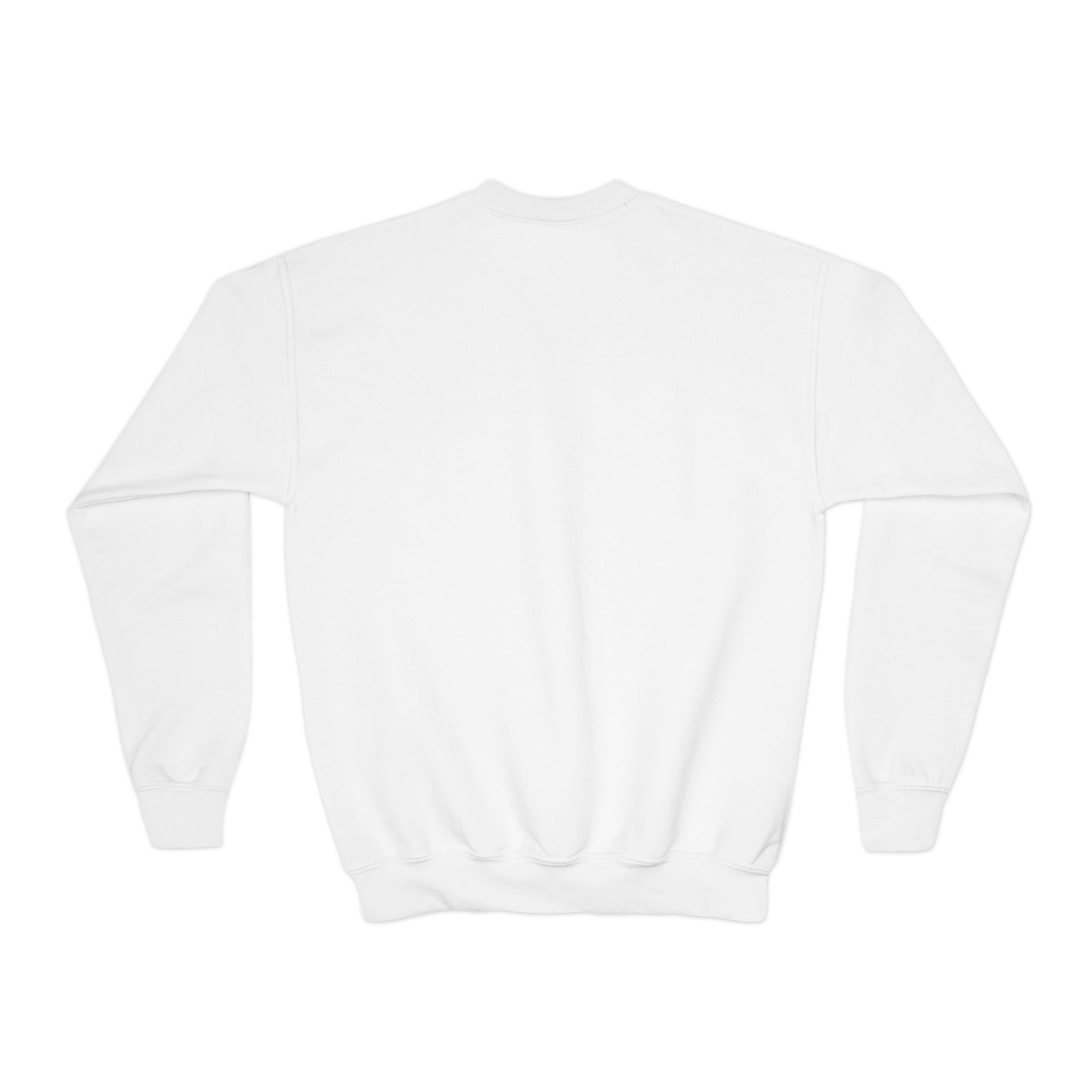 Youth Crewneck Sweatshirt — Festive Pink Bow & Soda Can Graphic
