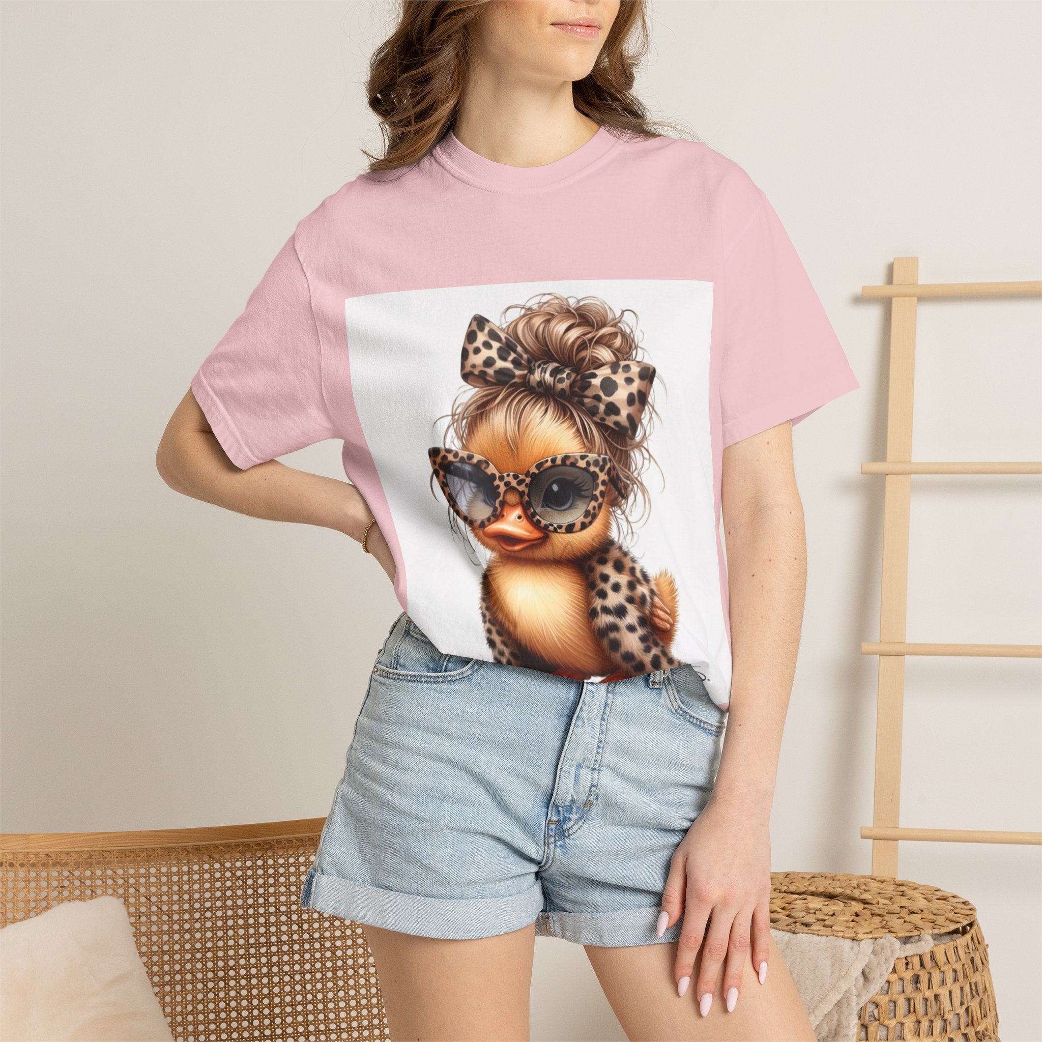 Cute Leopard Chick T-Shirt — Sunglasses Chick Graphic Tee