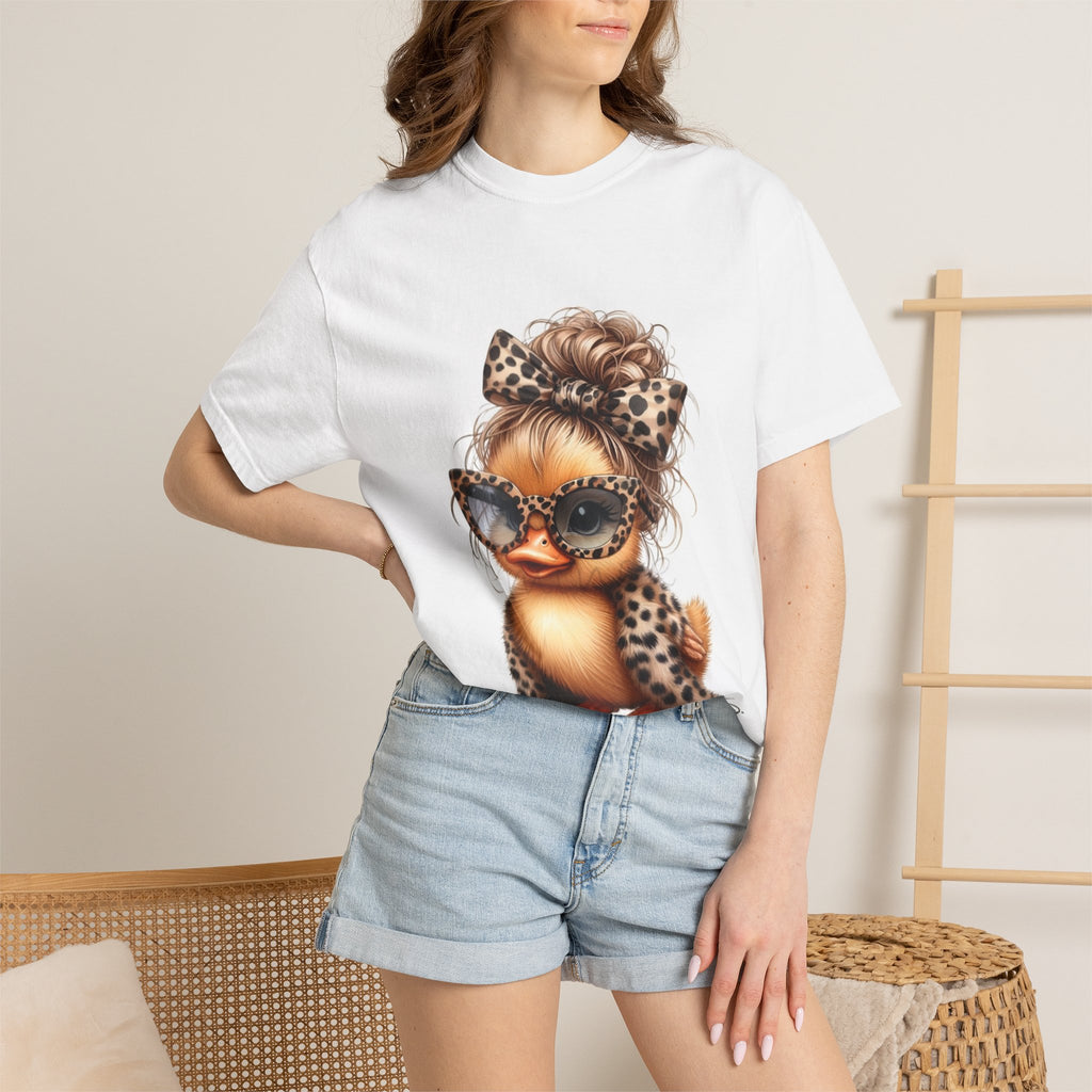 Cute Leopard Chick T-Shirt — Sunglasses Chick Graphic Tee