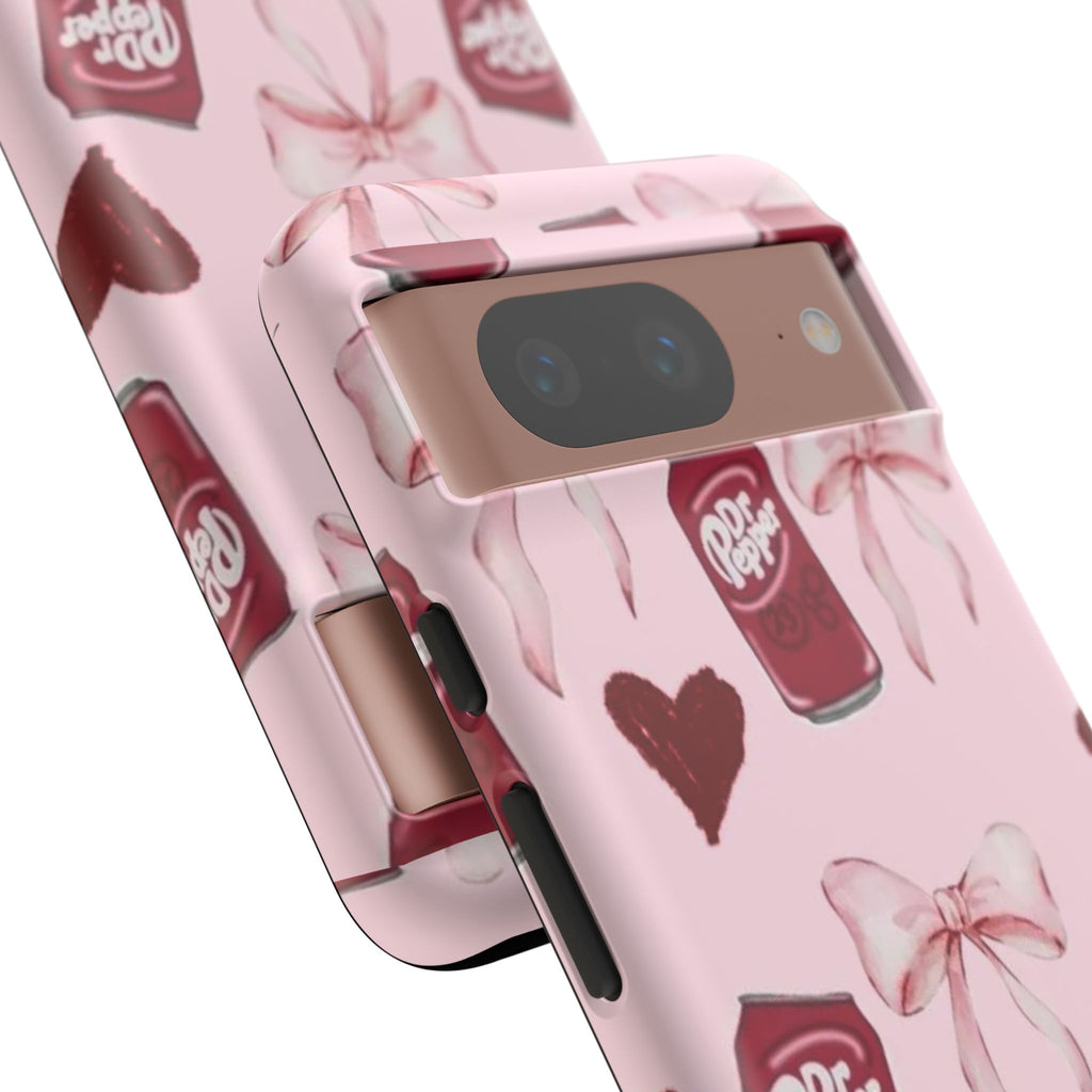 Dr Pepper Pink Bow Phone Case — Cute Soda Pattern Tough Case