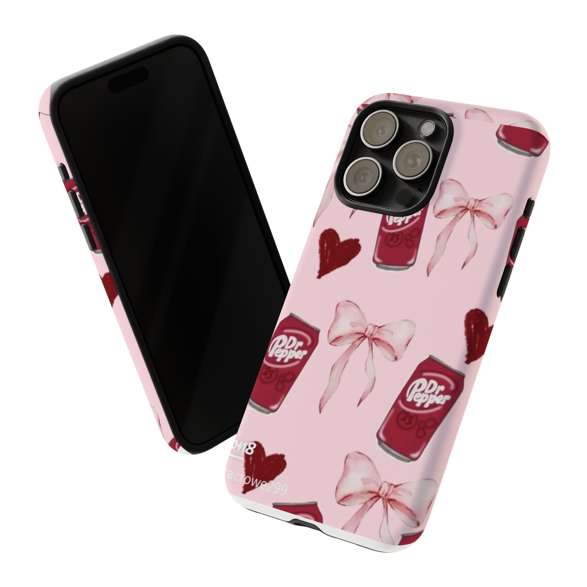 Dr Pepper Pink Bow Phone Case — Cute Soda Pattern Tough Case