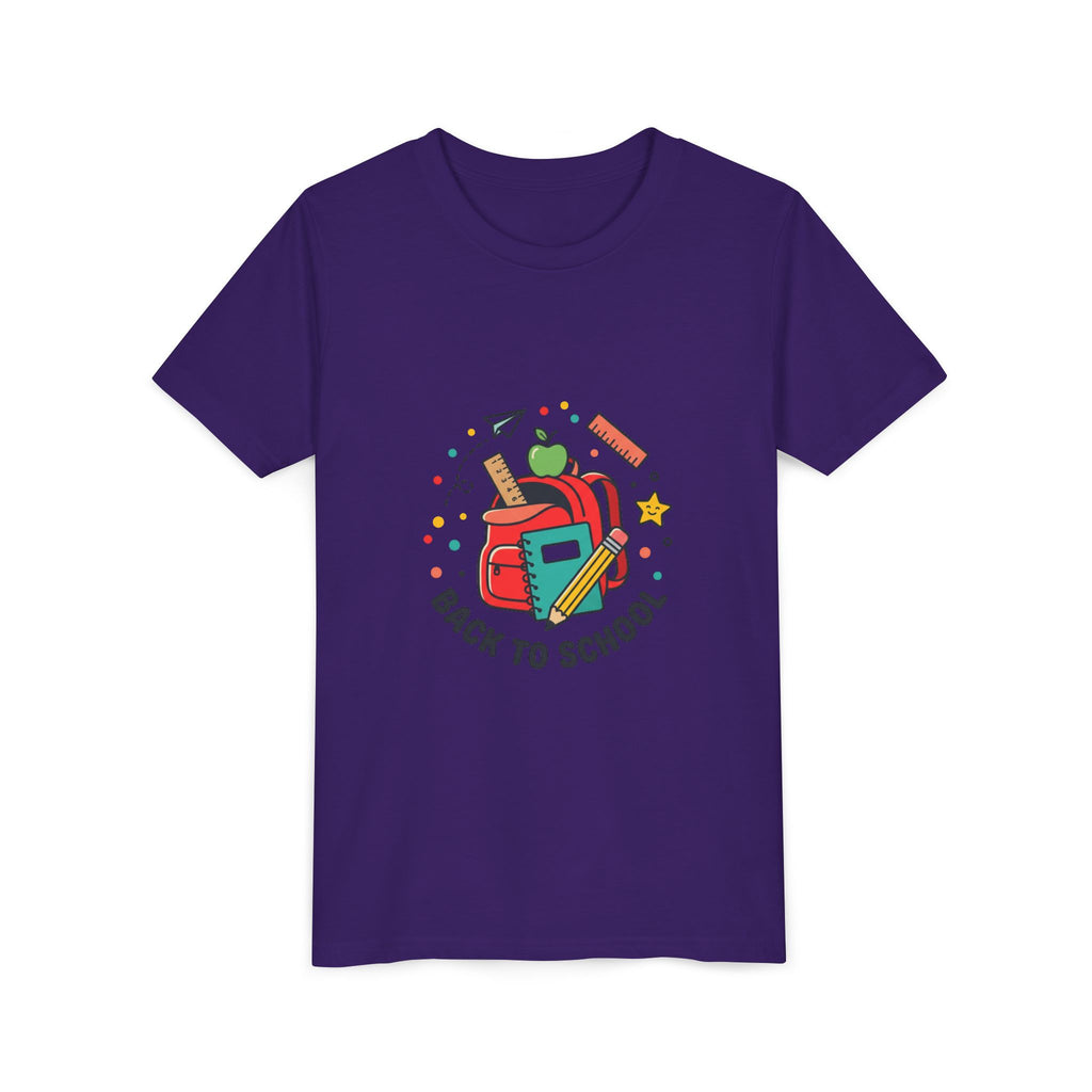 Back to School Youth Tee — Kids Backpack & School Supplies Graphic Shirt