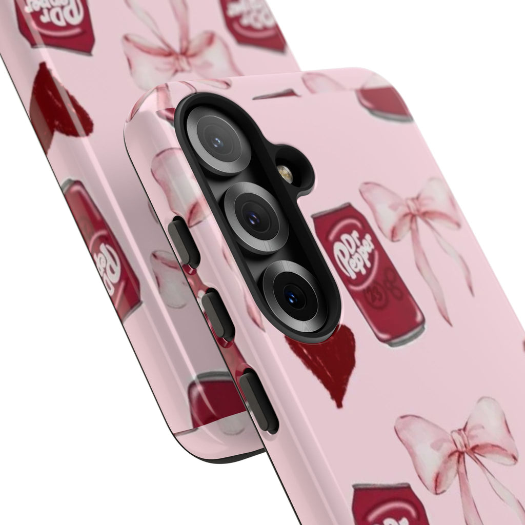 Dr Pepper Pink Bow Phone Case — Cute Soda Pattern Tough Case