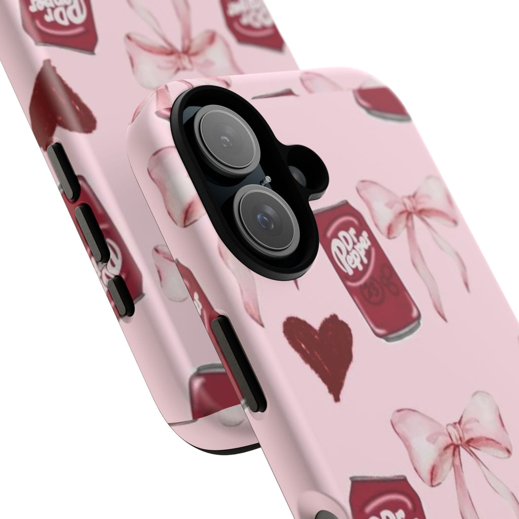 Dr Pepper Pink Bow Phone Case — Cute Soda Pattern Tough Case
